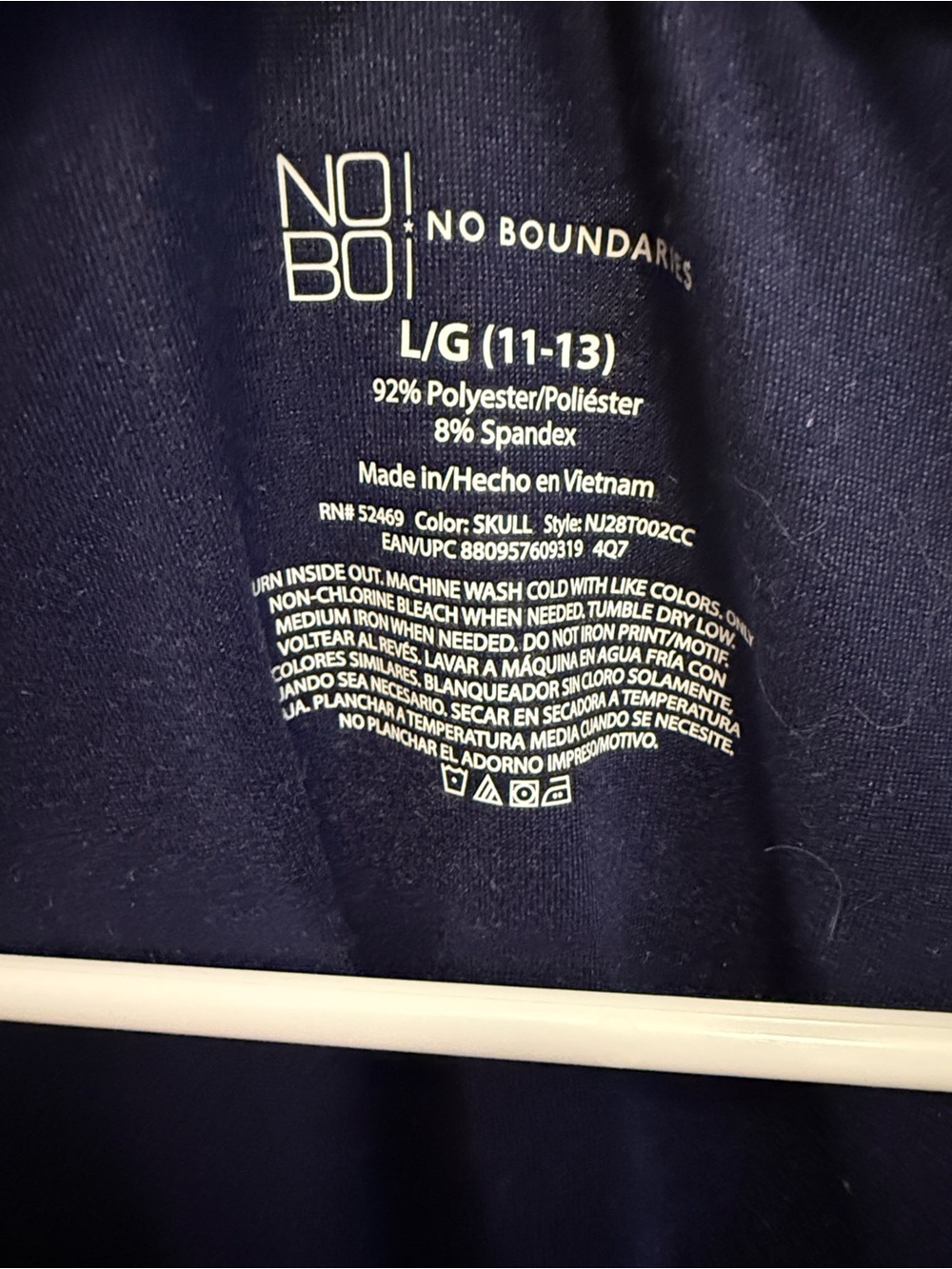 No Boundaries Navy Graphic Tee with White Print - Picture 3 of 4